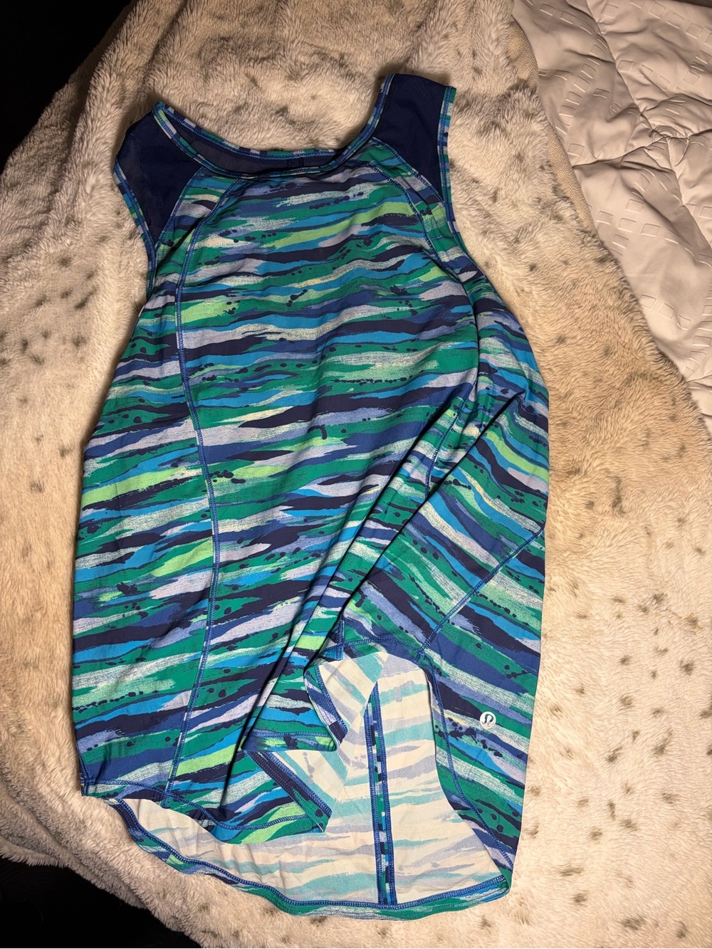 lululemon athletica Blue & Green Striped shirt
